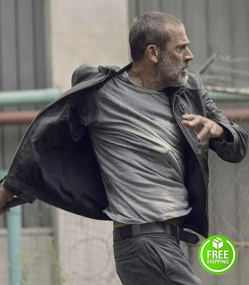 Negan TV Series The Walking Dead Black Leather Jacket