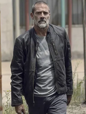 Negan TV Series The Walking Dead Black Leather Jacket
