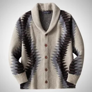 Nelson Jacquard Knit Cardigan