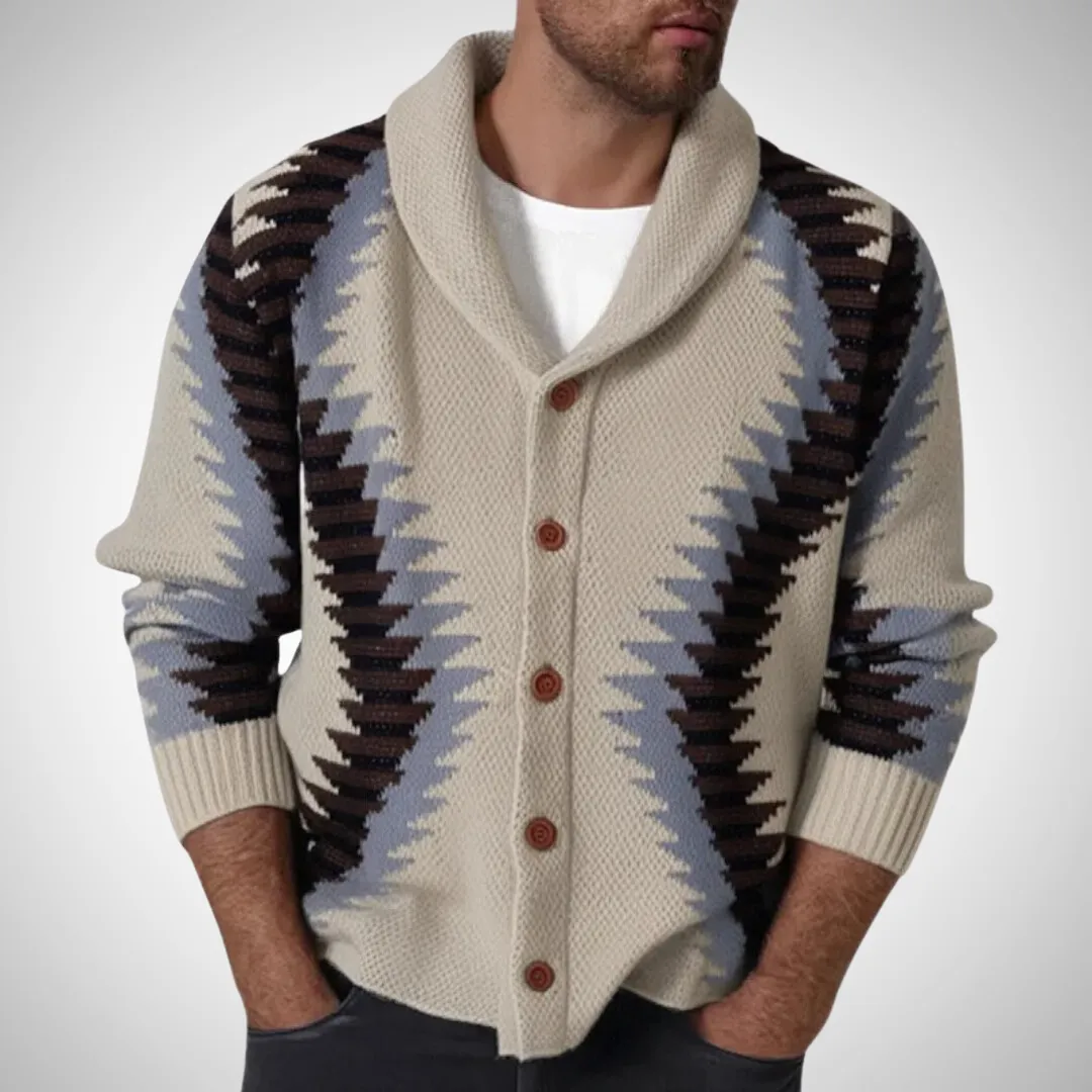 Nelson Jacquard Knit Cardigan