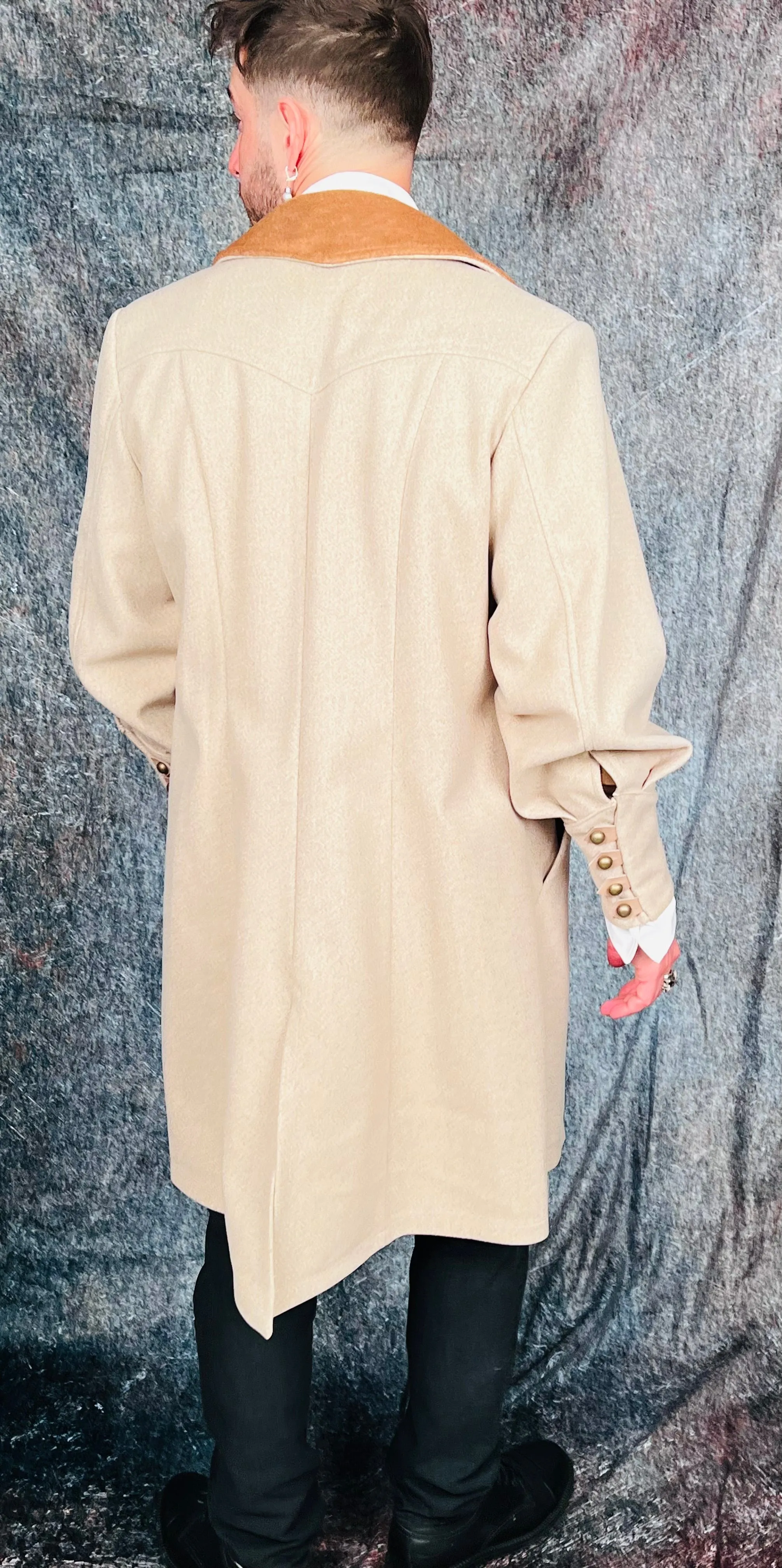 OBELISK - "NAPOLEON"  Melton Coat in Beige