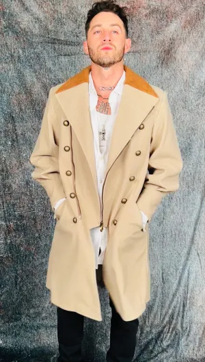 OBELISK - "NAPOLEON"  Melton Coat in Beige