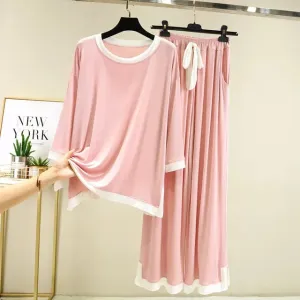 Pink Flapper With White Strips Night Wears