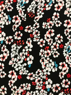 Printed Viscose - Black Floral