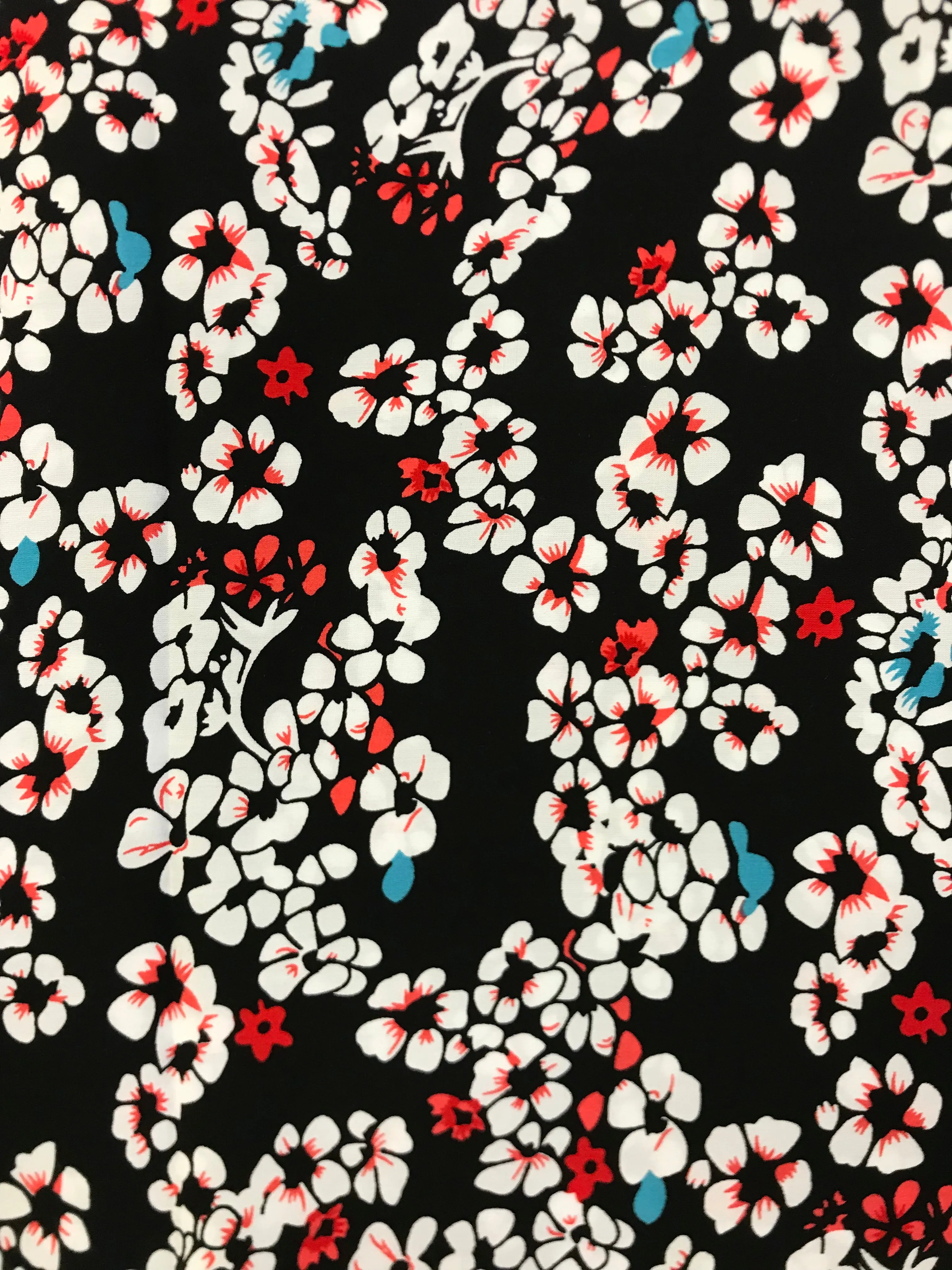 Printed Viscose - Black Floral