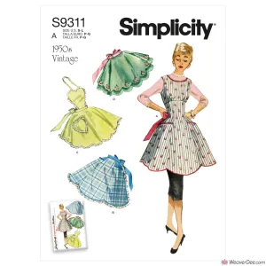 Simplicity Pattern S9311 Misses' Vintage 1950s Aprons