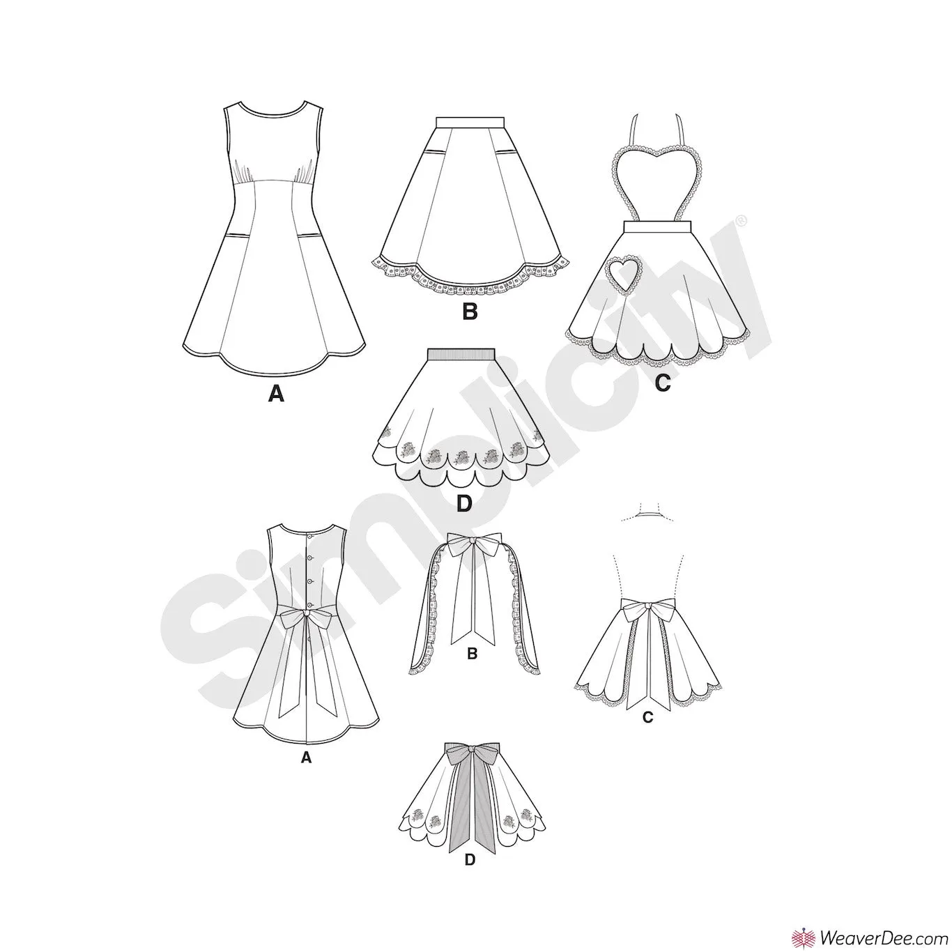 Simplicity Pattern S9311 Misses' Vintage 1950s Aprons