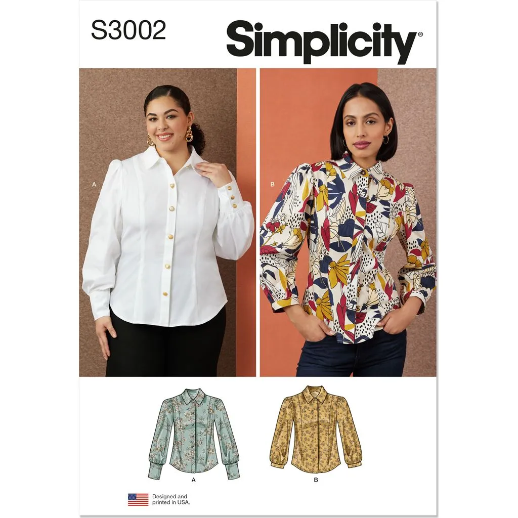 Simplicity Sewing Pattern S3002 Misses' and Women's Blouses