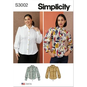 Simplicity Sewing Pattern S3002 Misses' and Women's Blouses