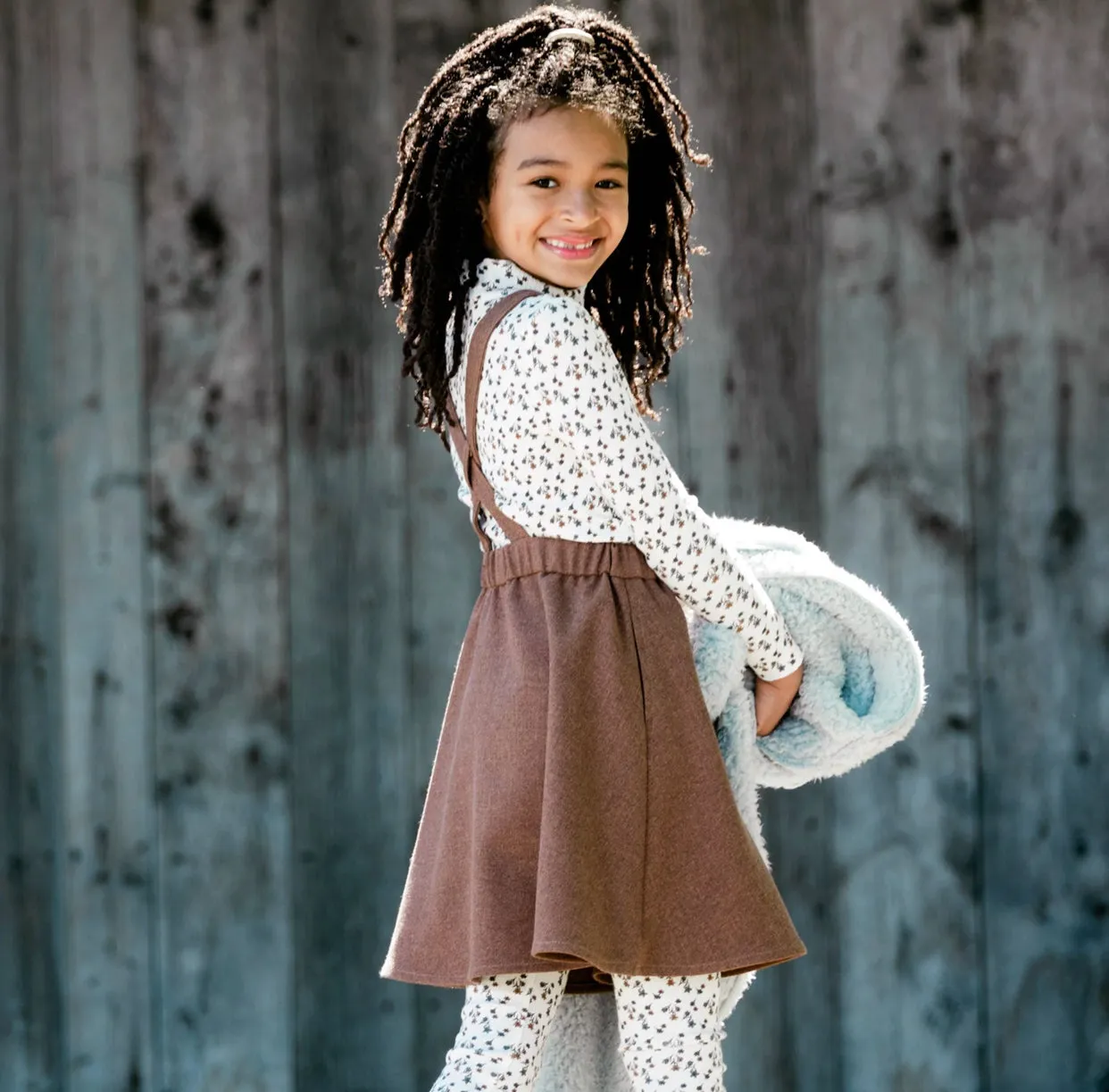 Skirt with Straps, Brown