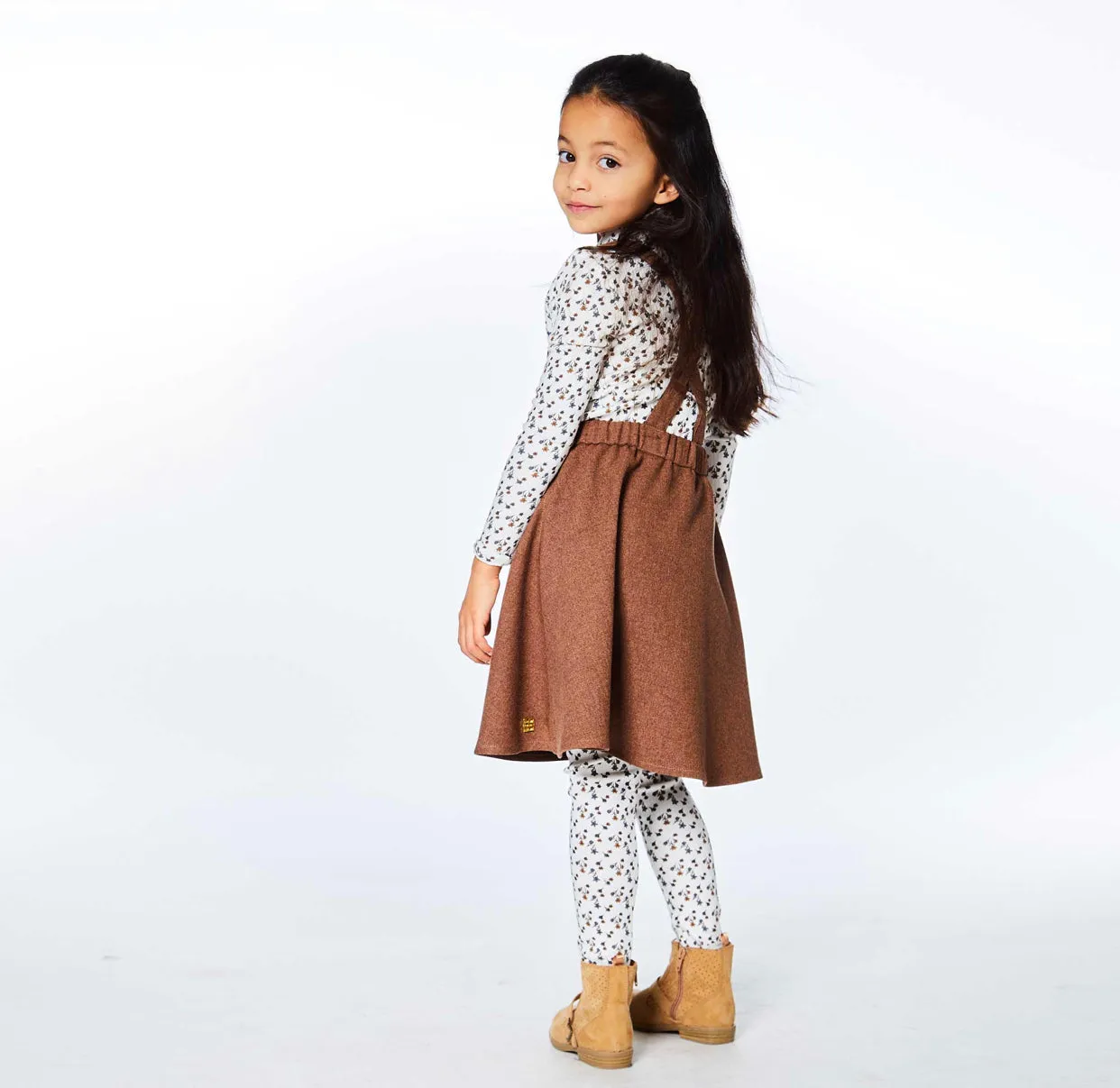 Skirt with Straps, Brown