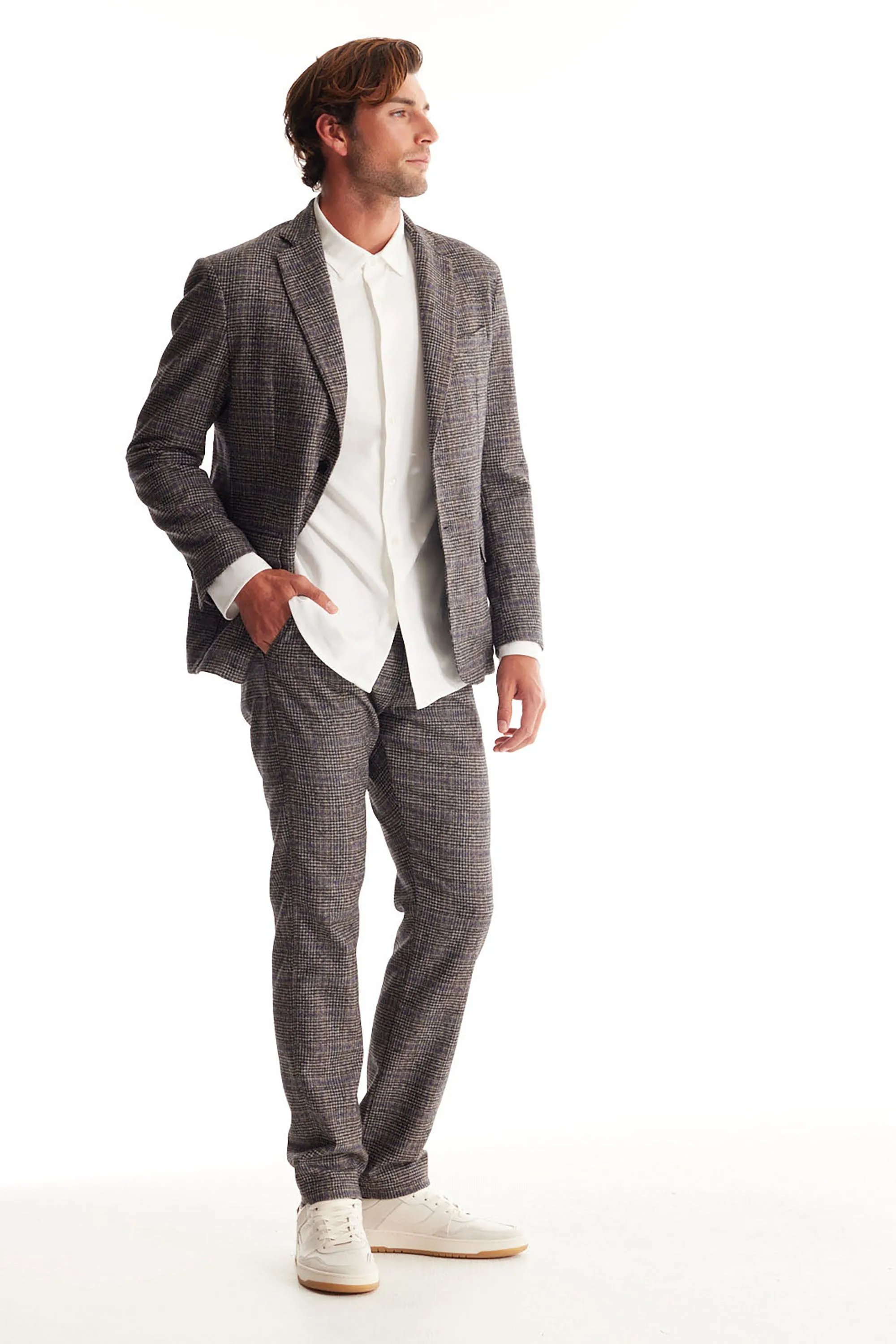 Soft Cloth Studio Suit Jacket in Boucle Mouline - Flat Grey