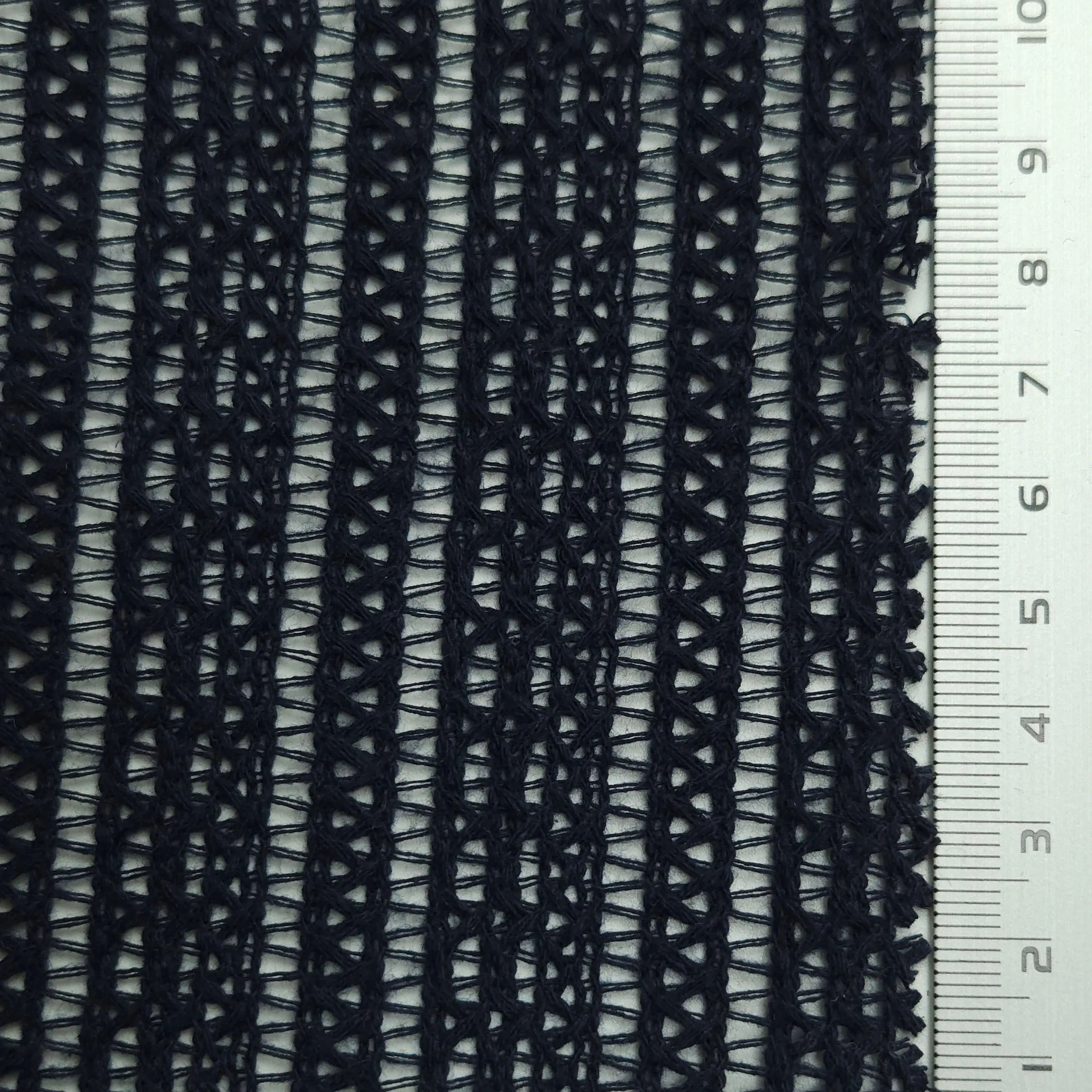 Solid Ethnical Lace Polyester Cotton Knit Fabric - FAB1562