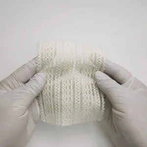 Solid Ethnical Lace Polyester Cotton Knit Fabric - FAB1562