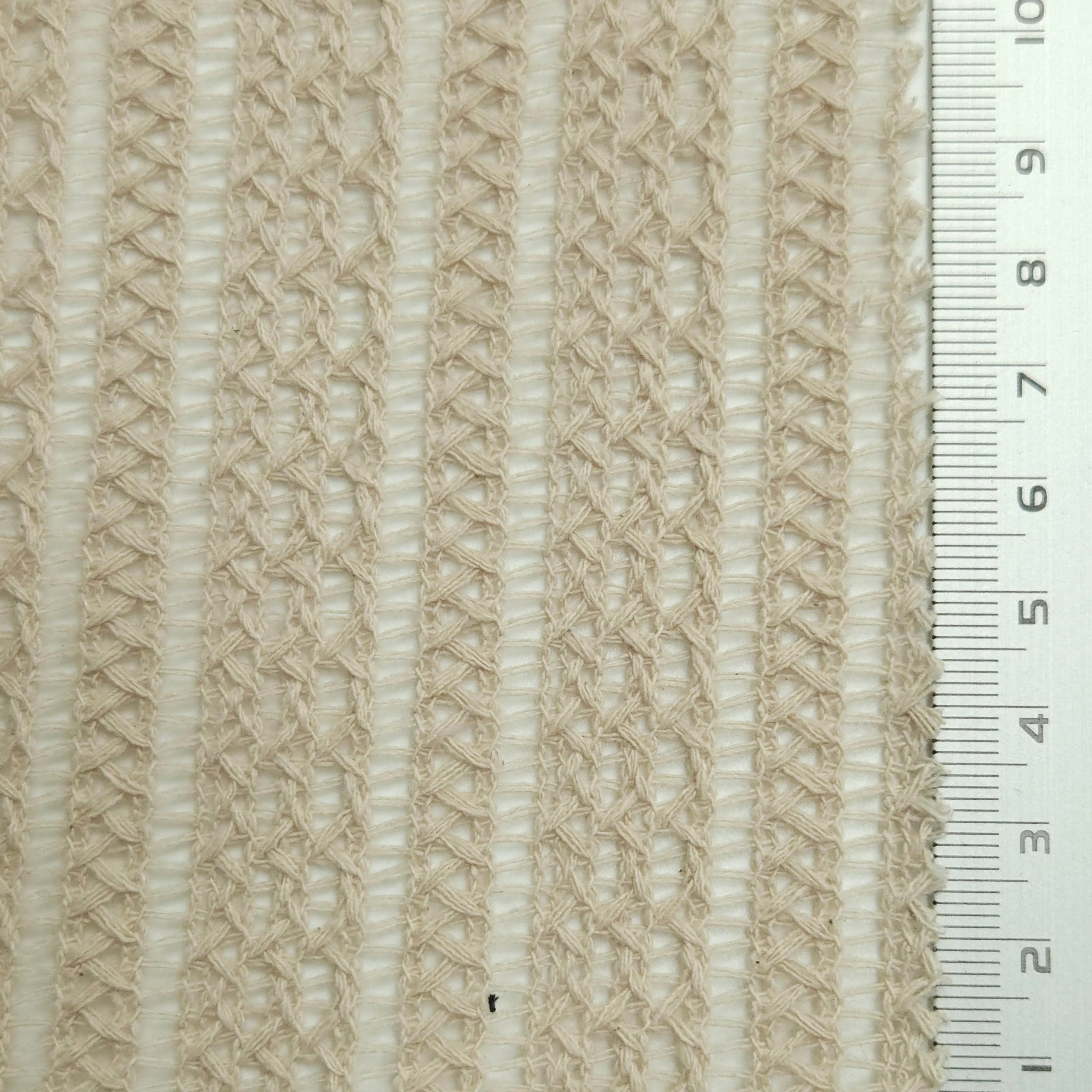 Solid Ethnical Lace Polyester Cotton Knit Fabric - FAB1562