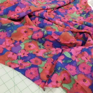 Taylor Rayon Twill Weave Resortwear Watercolor Floral Fuchsia Print Woven 135 GSM OEKO TEX Certified - by the yard