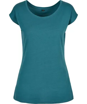 Teal - Women's wide neck tee
