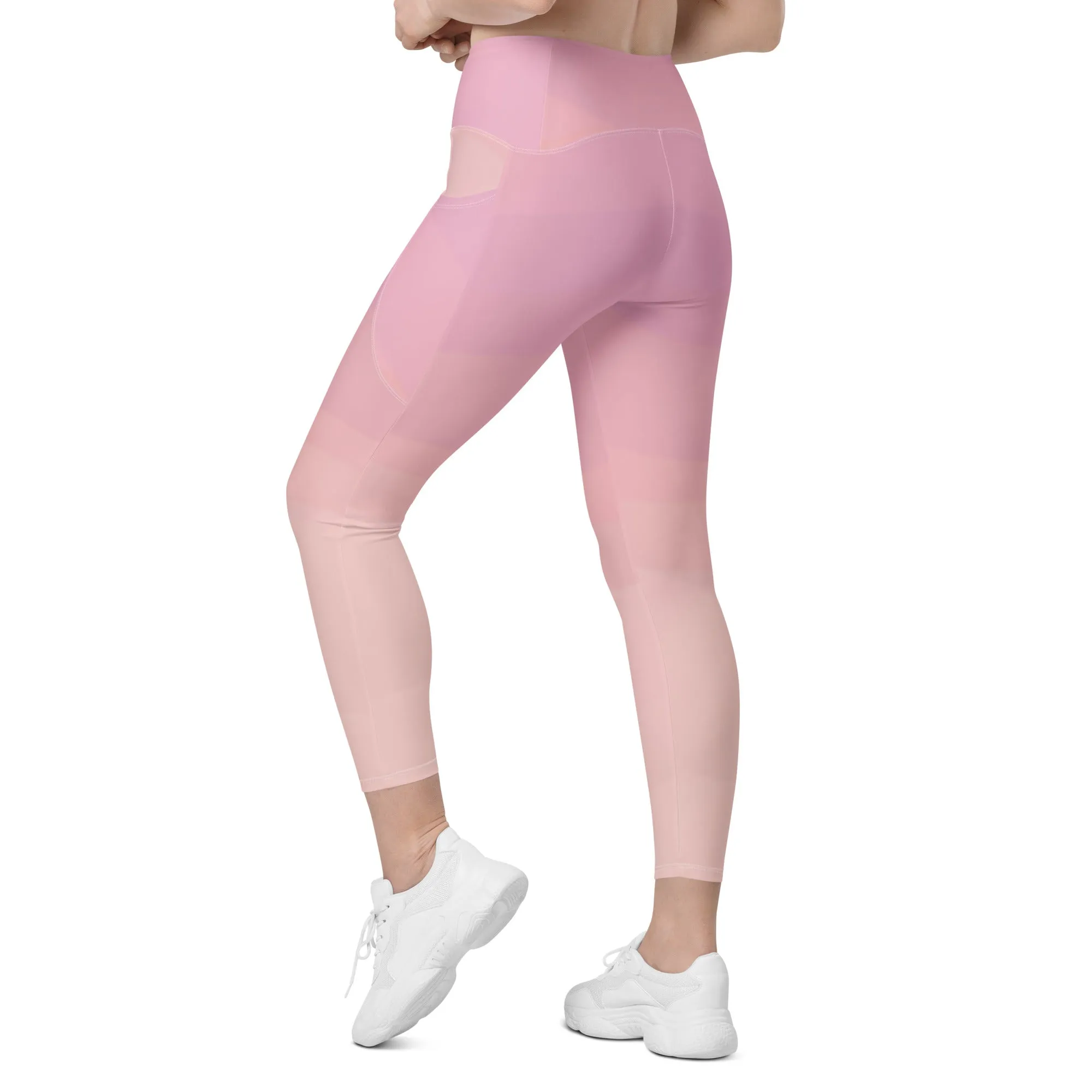 Tri-Color Pink Crossover leggings with pockets, lioness-love