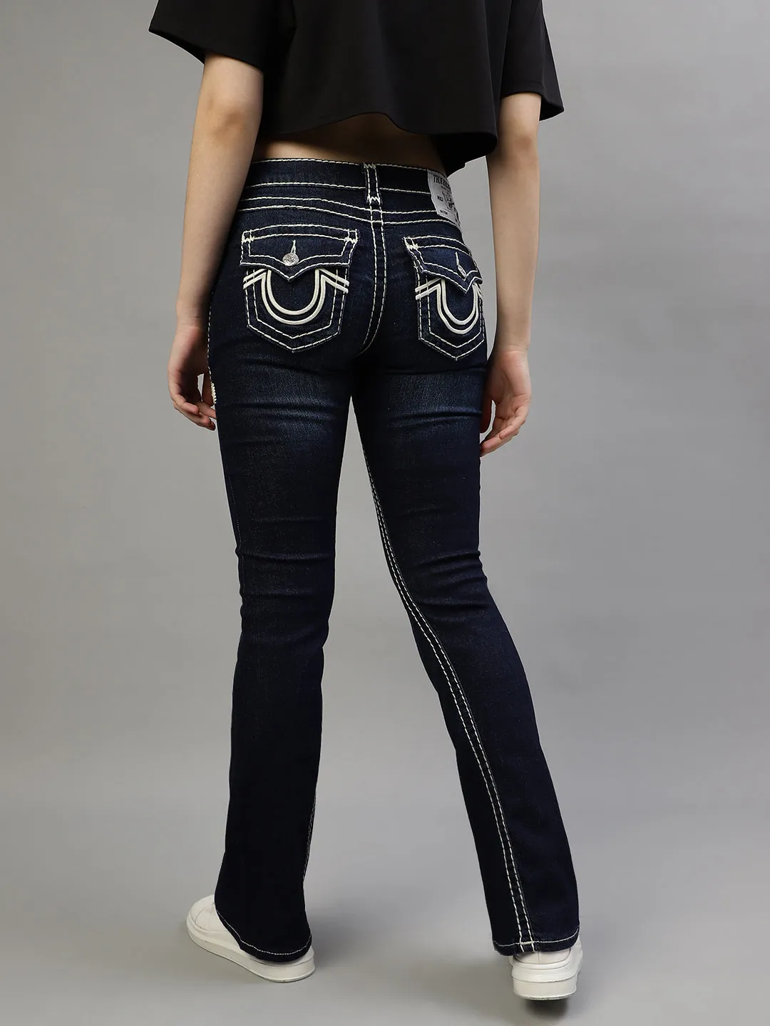 True Religion Womens Super T Joey Skinny Fit Blue Low Rise Jeans