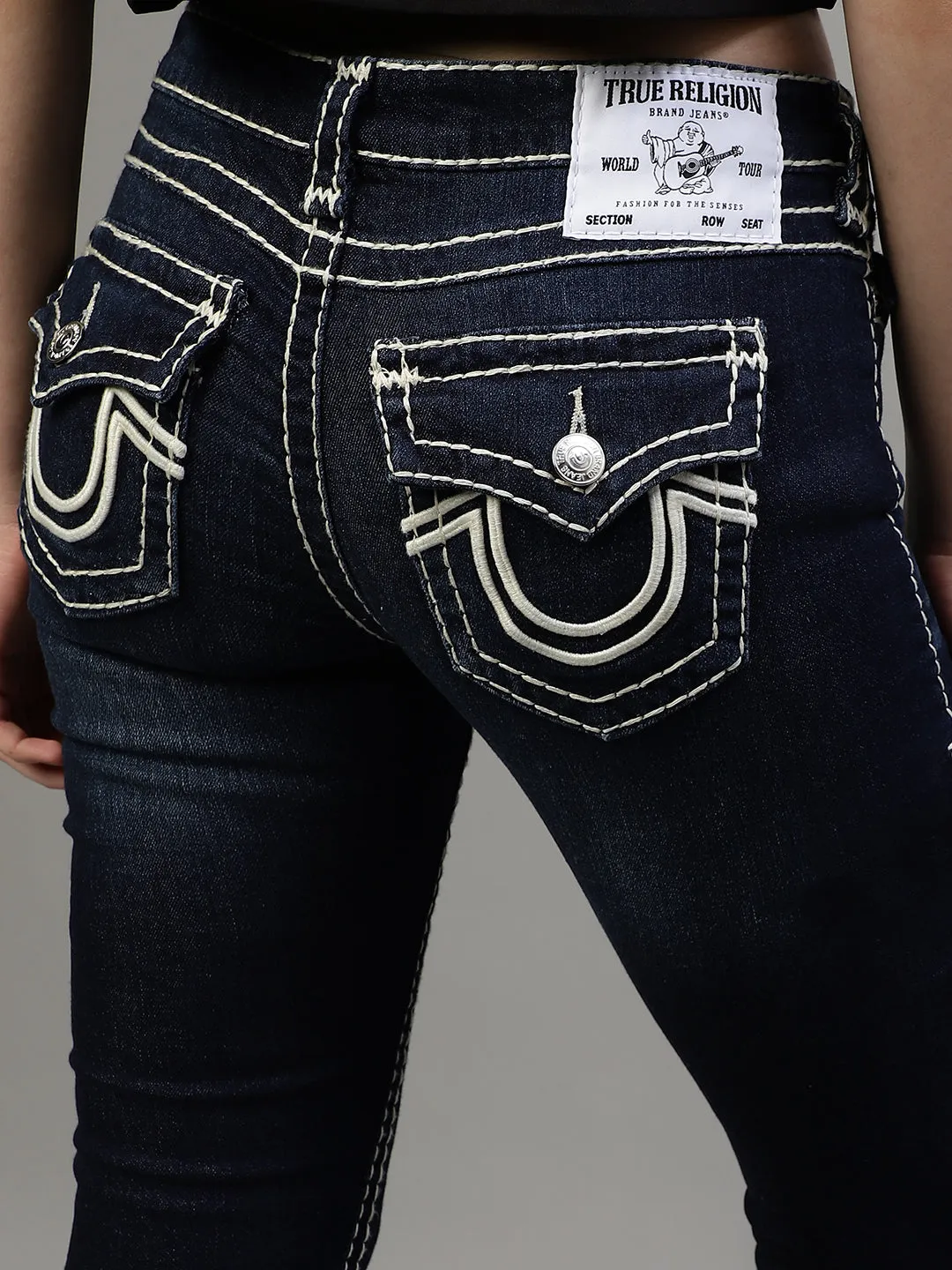 True Religion Womens Super T Joey Skinny Fit Blue Low Rise Jeans