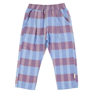 Unisex Trousers in Blue Checkered