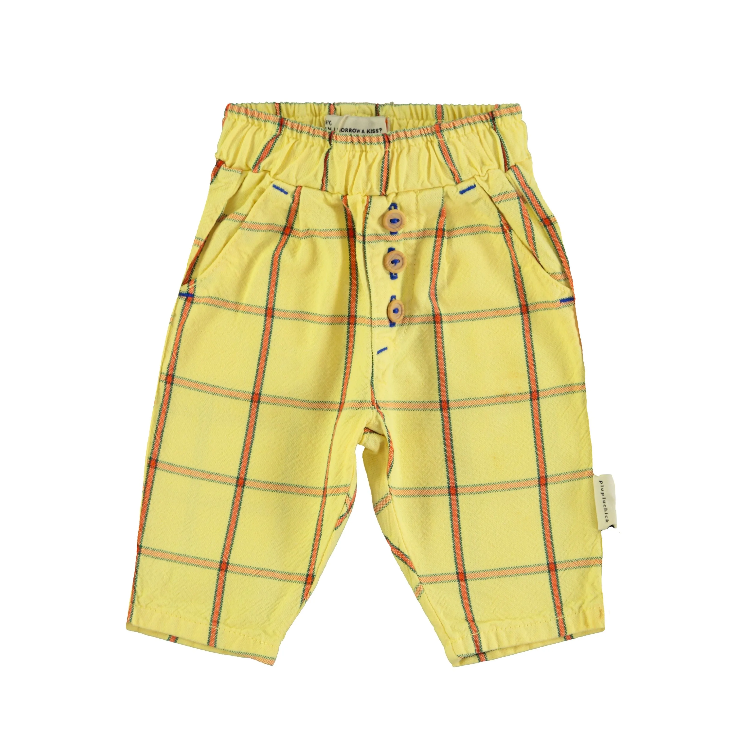 Unisex Trousers in Yellow Checkered