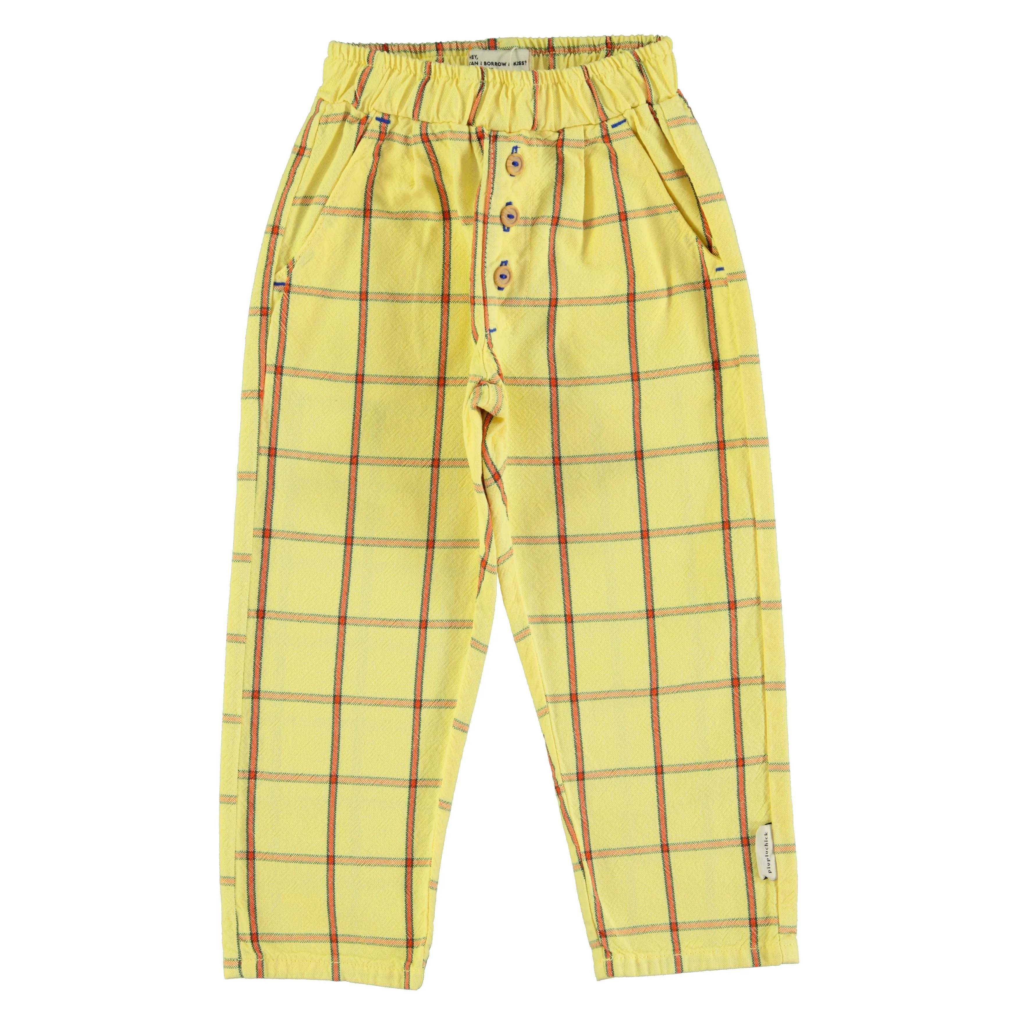 Unisex Trousers in Yellow Checkered