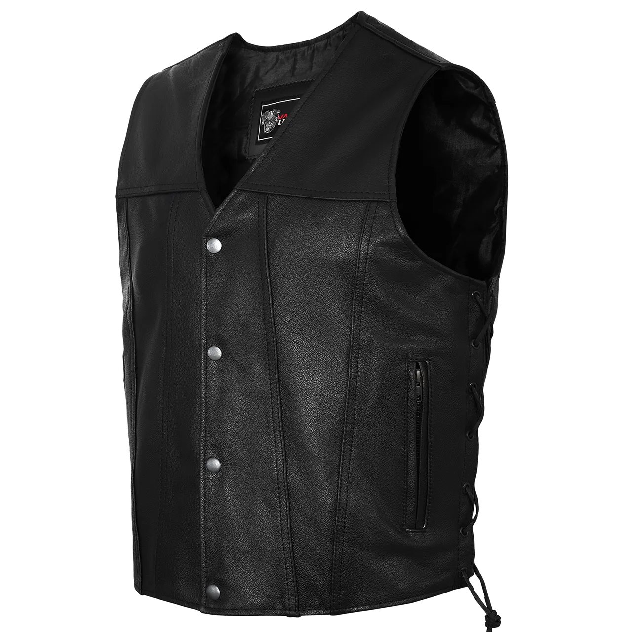 Vance Leather Gambler Style Premium Cowhide Leather Vest