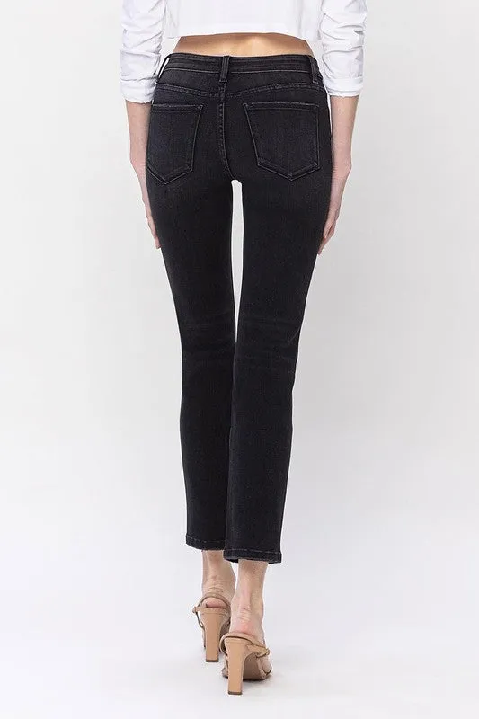 Vervet by Flying Monkey Mid Rise Ankle Slim Straight Jeans