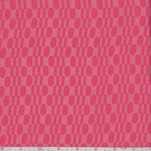 Watermelon Red Oval/Dash Jacquard Chiffon Fabric