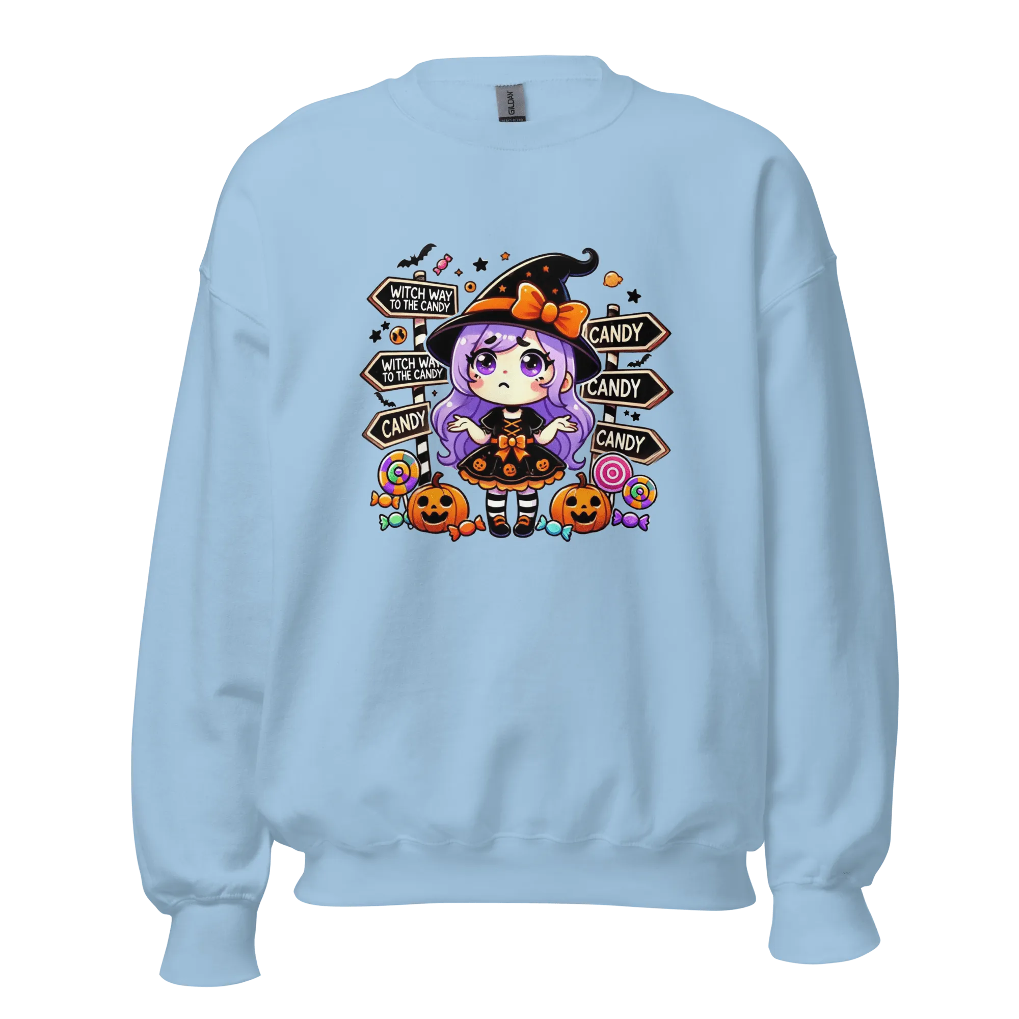 Witch Way To The Candy? - Halloween Sweatshirt - Fun Witch Halloween Sweatshirt