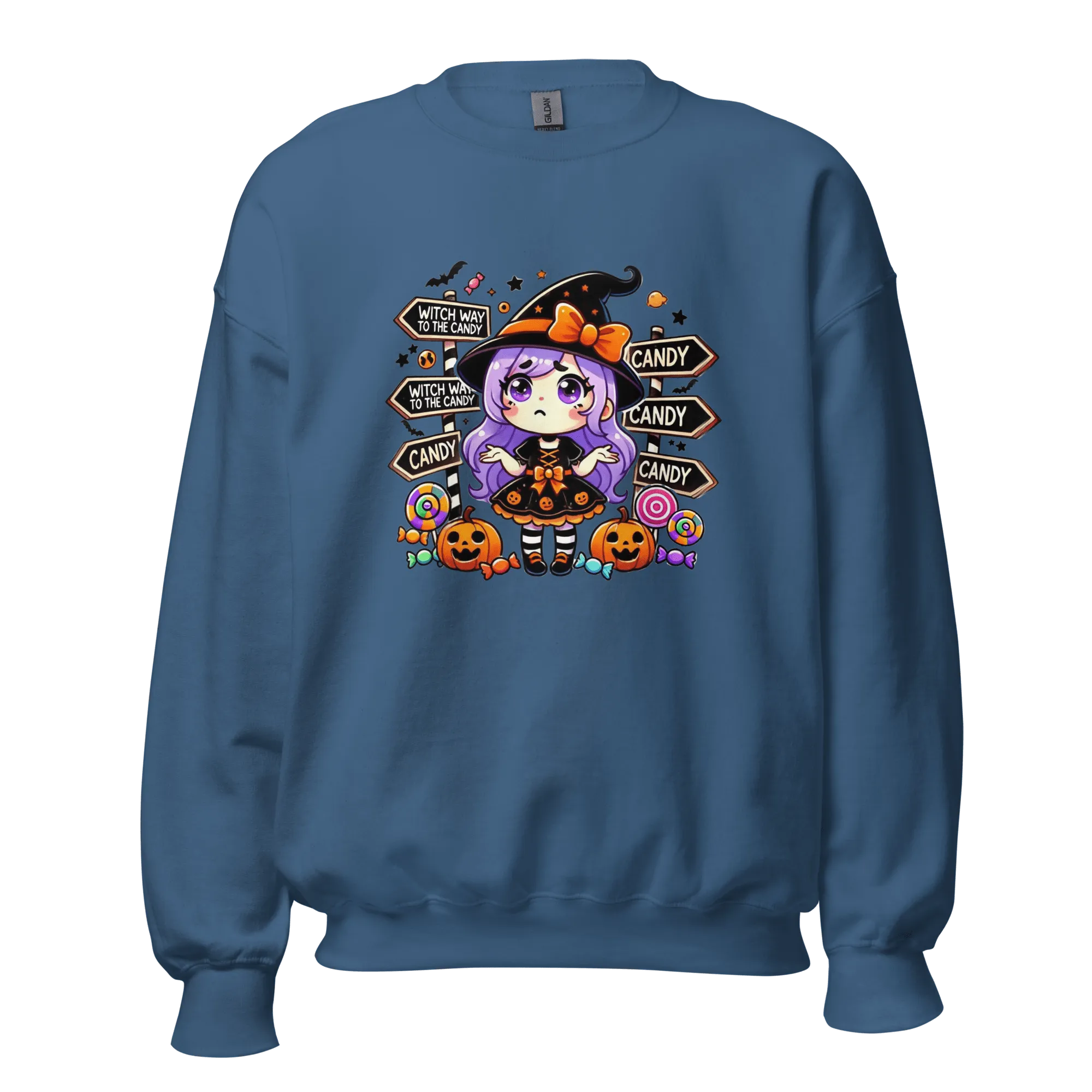 Witch Way To The Candy? - Halloween Sweatshirt - Fun Witch Halloween Sweatshirt