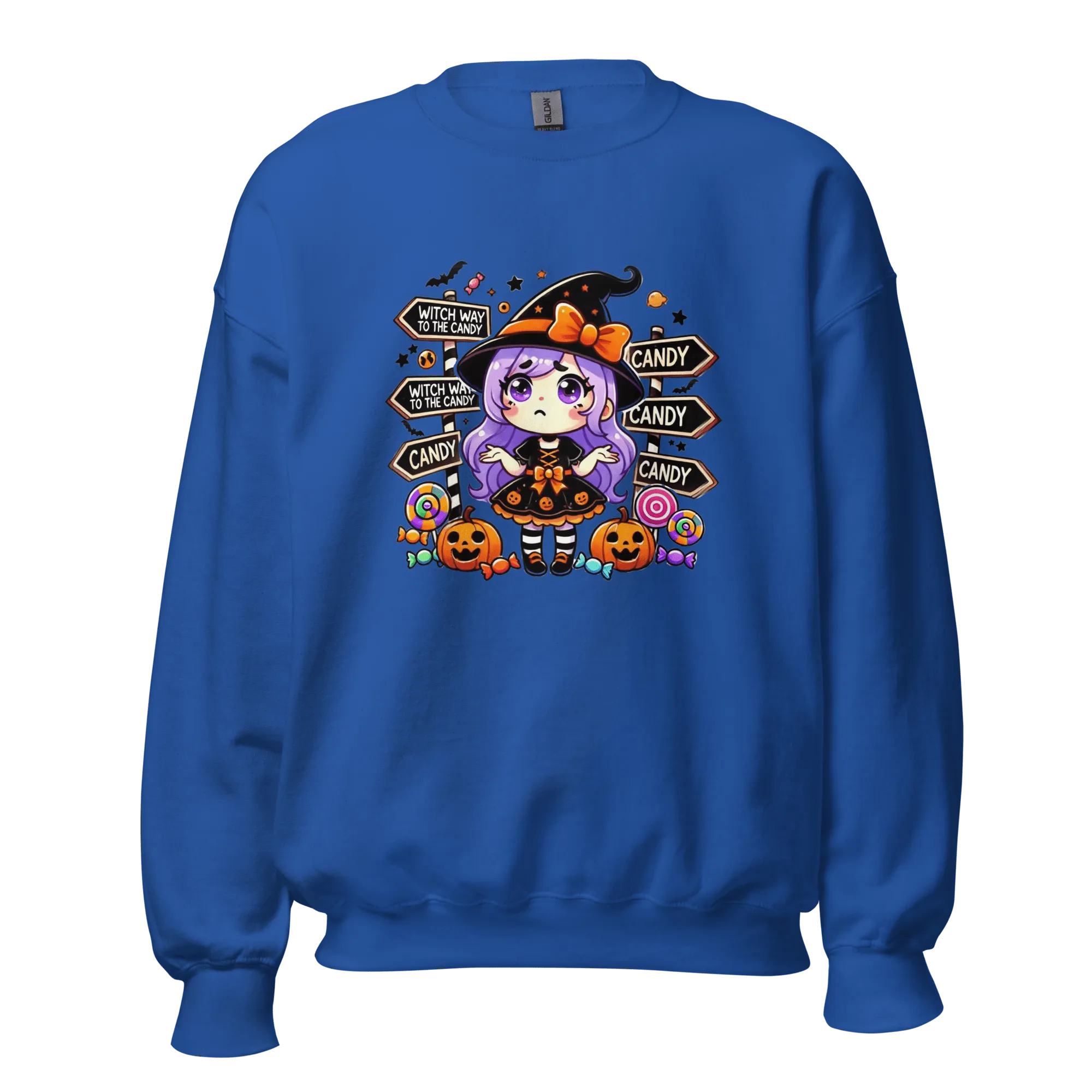 Witch Way To The Candy? - Halloween Sweatshirt - Fun Witch Halloween Sweatshirt