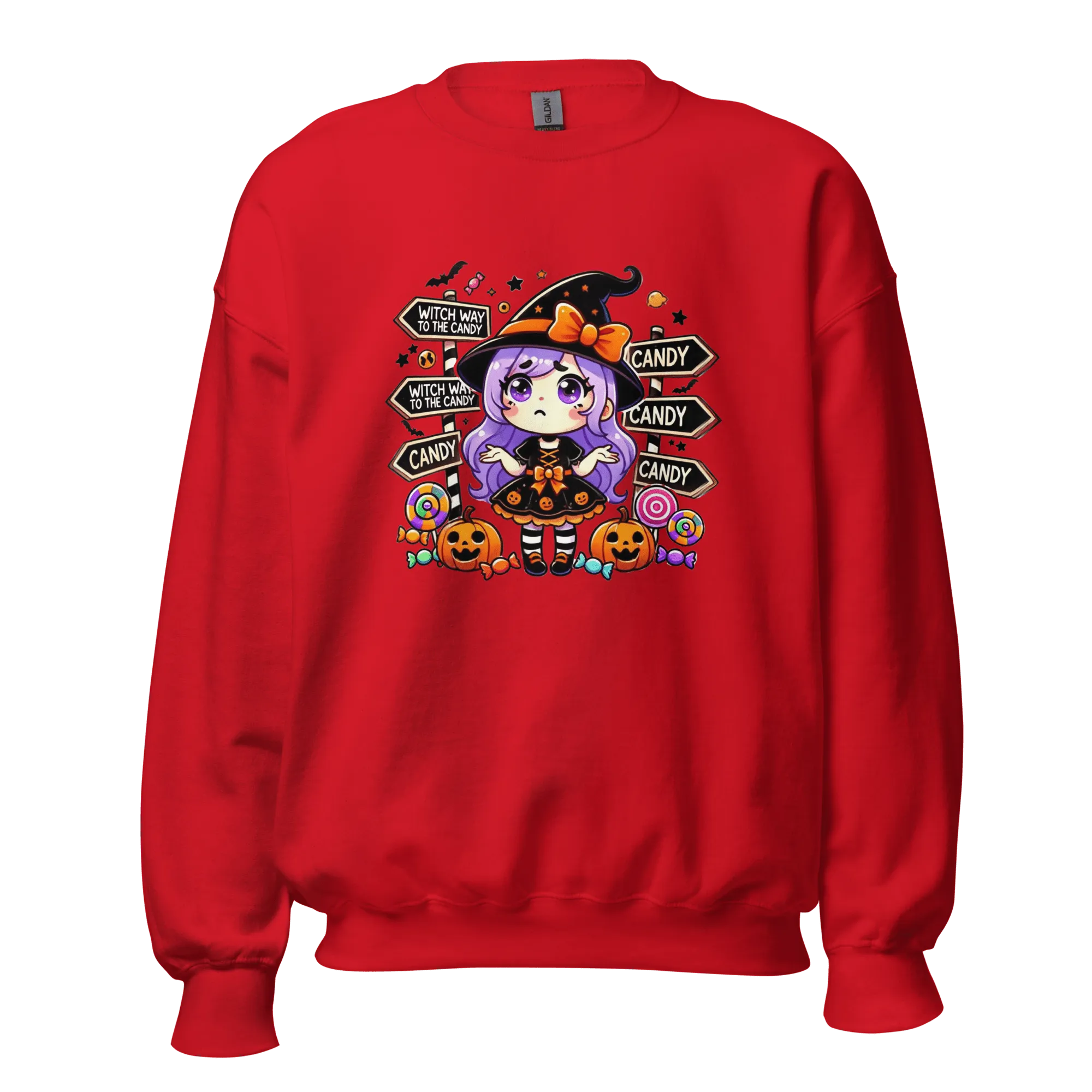Witch Way To The Candy? - Halloween Sweatshirt - Fun Witch Halloween Sweatshirt
