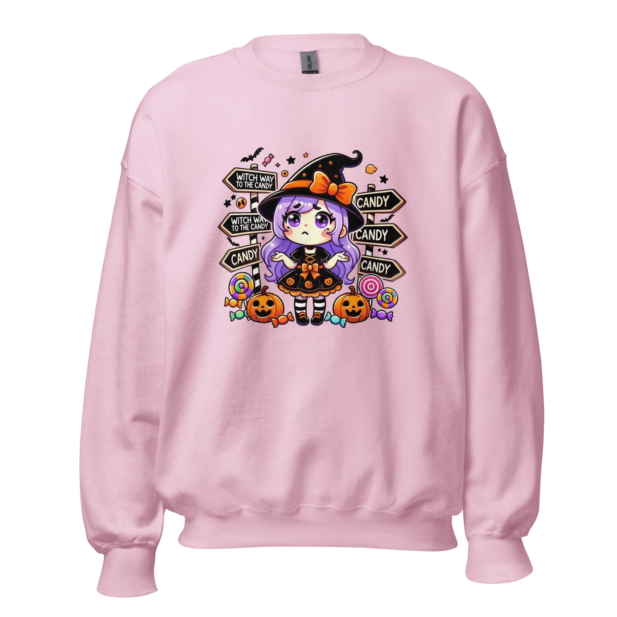 Witch Way To The Candy? - Halloween Sweatshirt - Fun Witch Halloween Sweatshirt