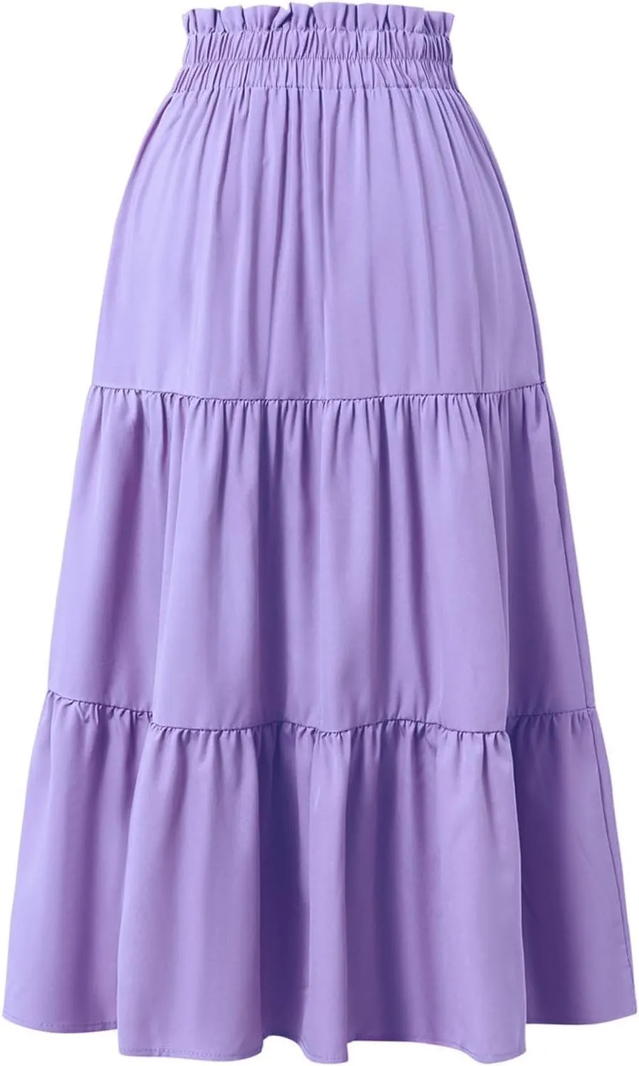 Womens Floral Maxi Skirt Summer Comfy Tiered Elastic High Waisted Long Skirts Vacation A Line Flowy Swing Skirt